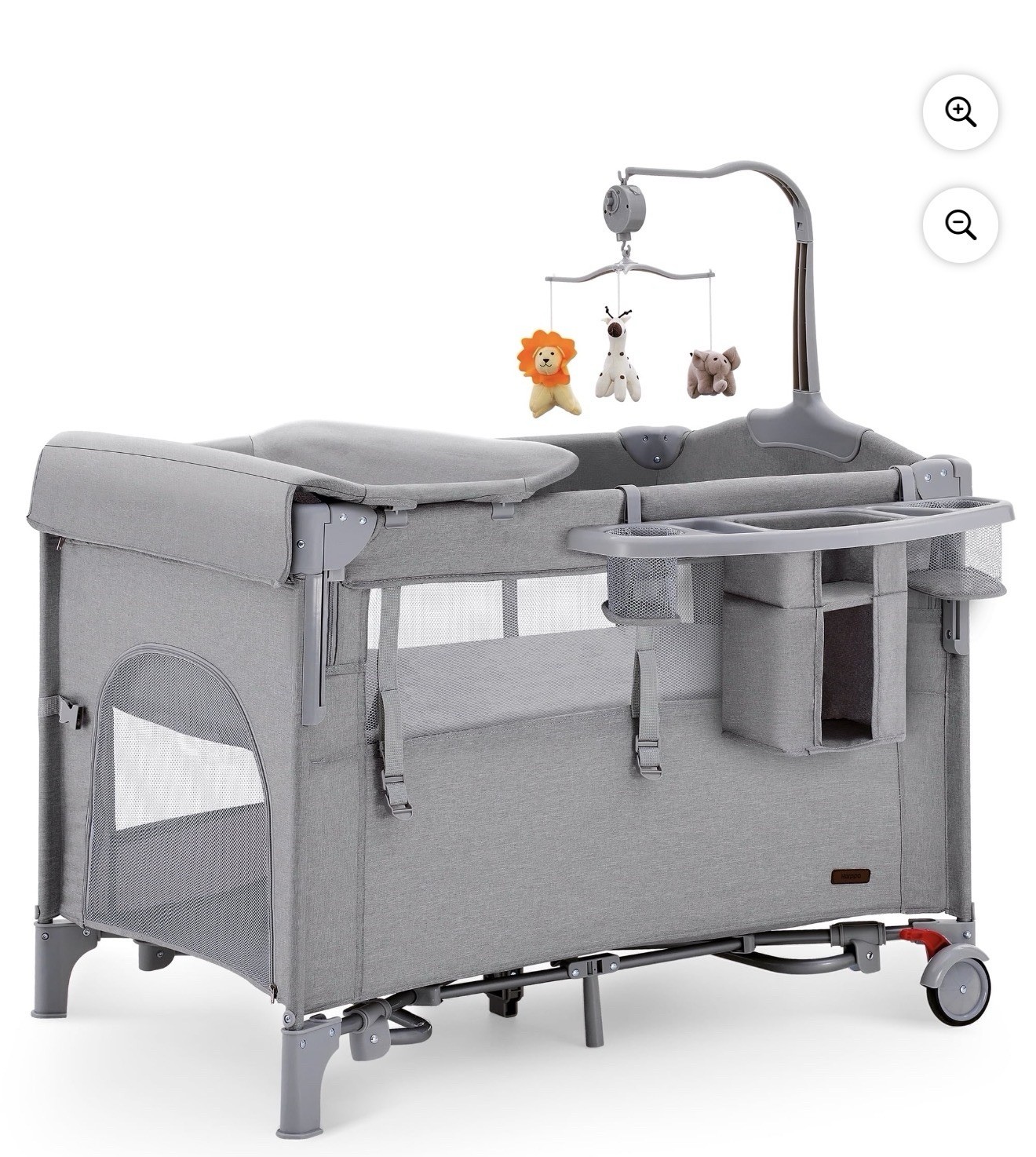 HARPPA 5 in 1 Portable Playard and Bassinet Bedside Sleeper - Newborn to Toddler