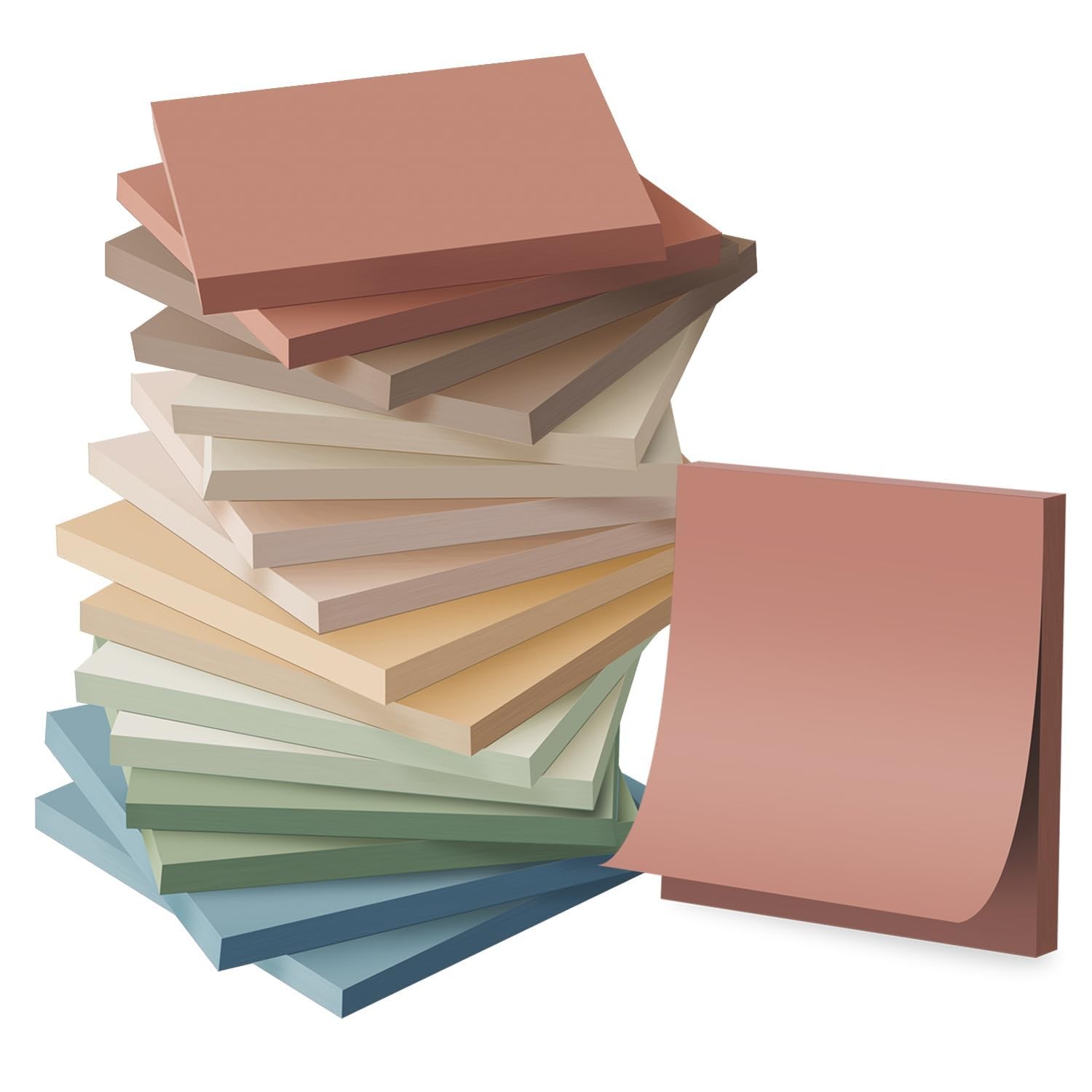(16 Pack) Sticky Notes 3x3, Vintage Colors, 3 in x 3 in, Colors 