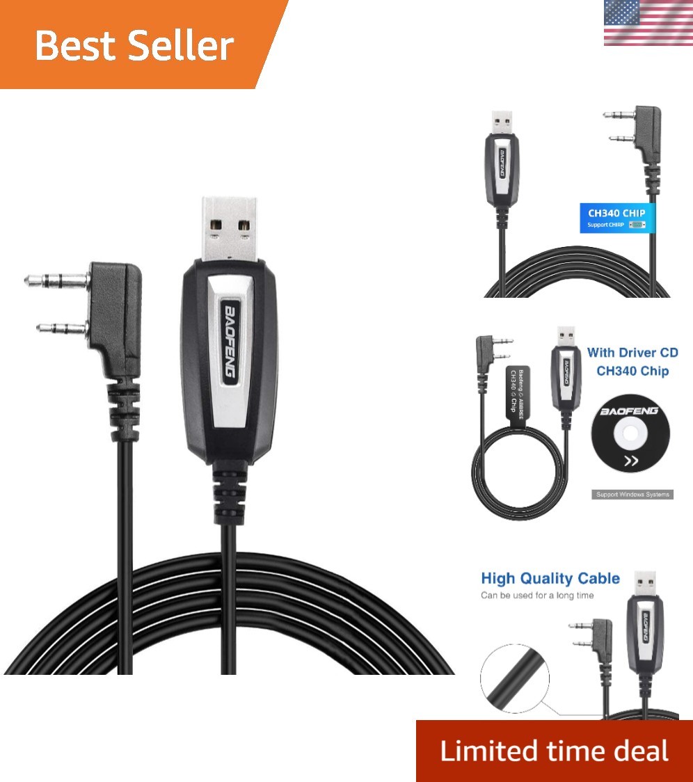 USB Programming Cable CH340 Chip Compatible UV-5R Mini BF-F8HP Pro 5RM UV-32 ...