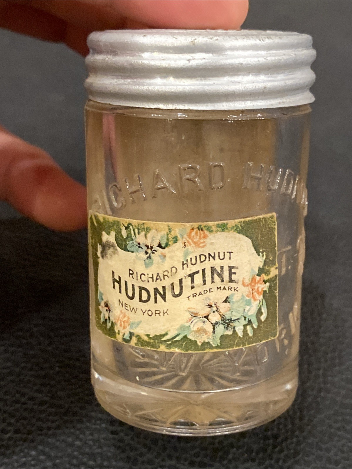 Antique c 1910s RICHARD HUDNUTINE NY TOILET CERATE SKIN FOOD CREAM JAR w/ Labels