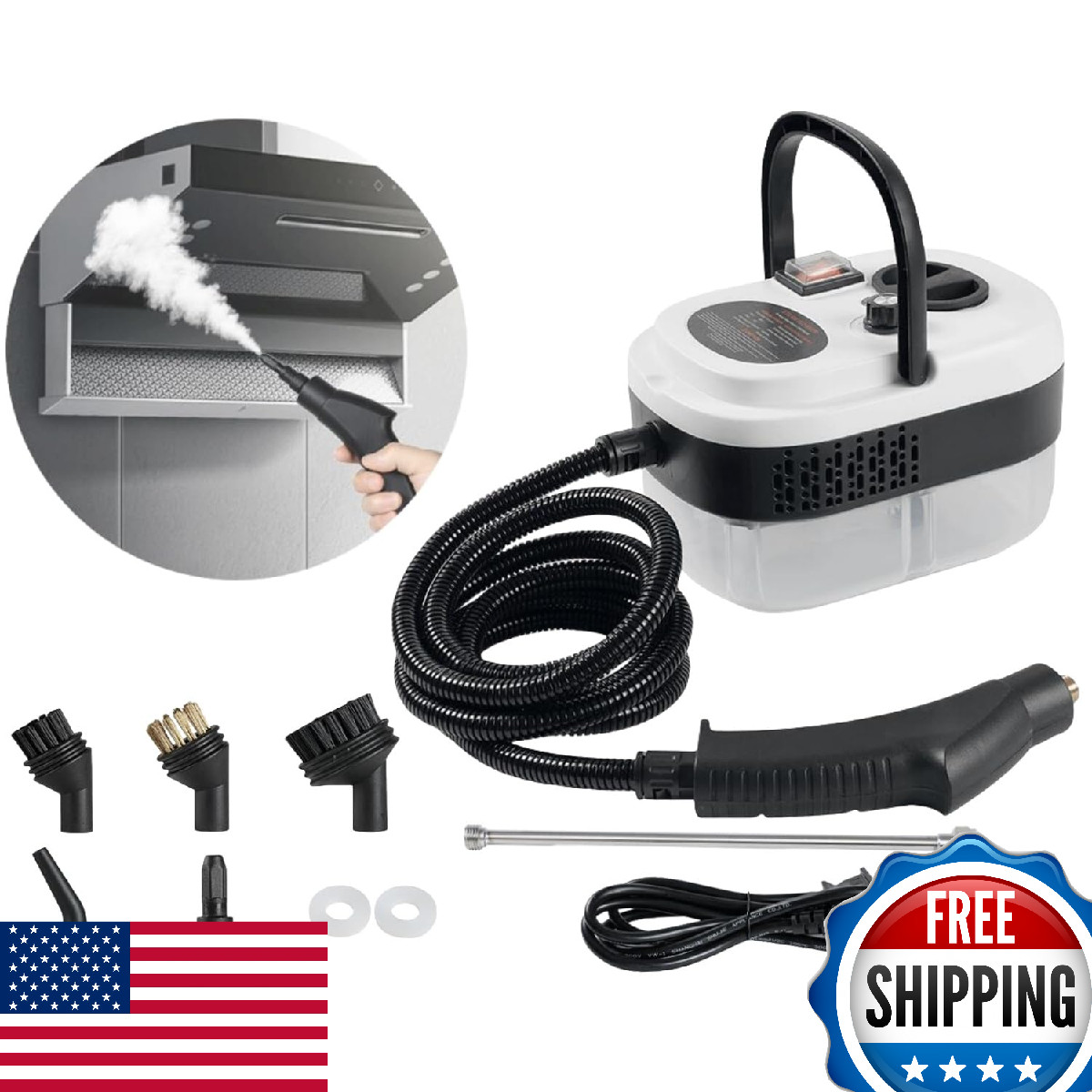 7 in 1 Steam Cleaner 2500W High Pressure Handheld Car Steamer for Cleaning