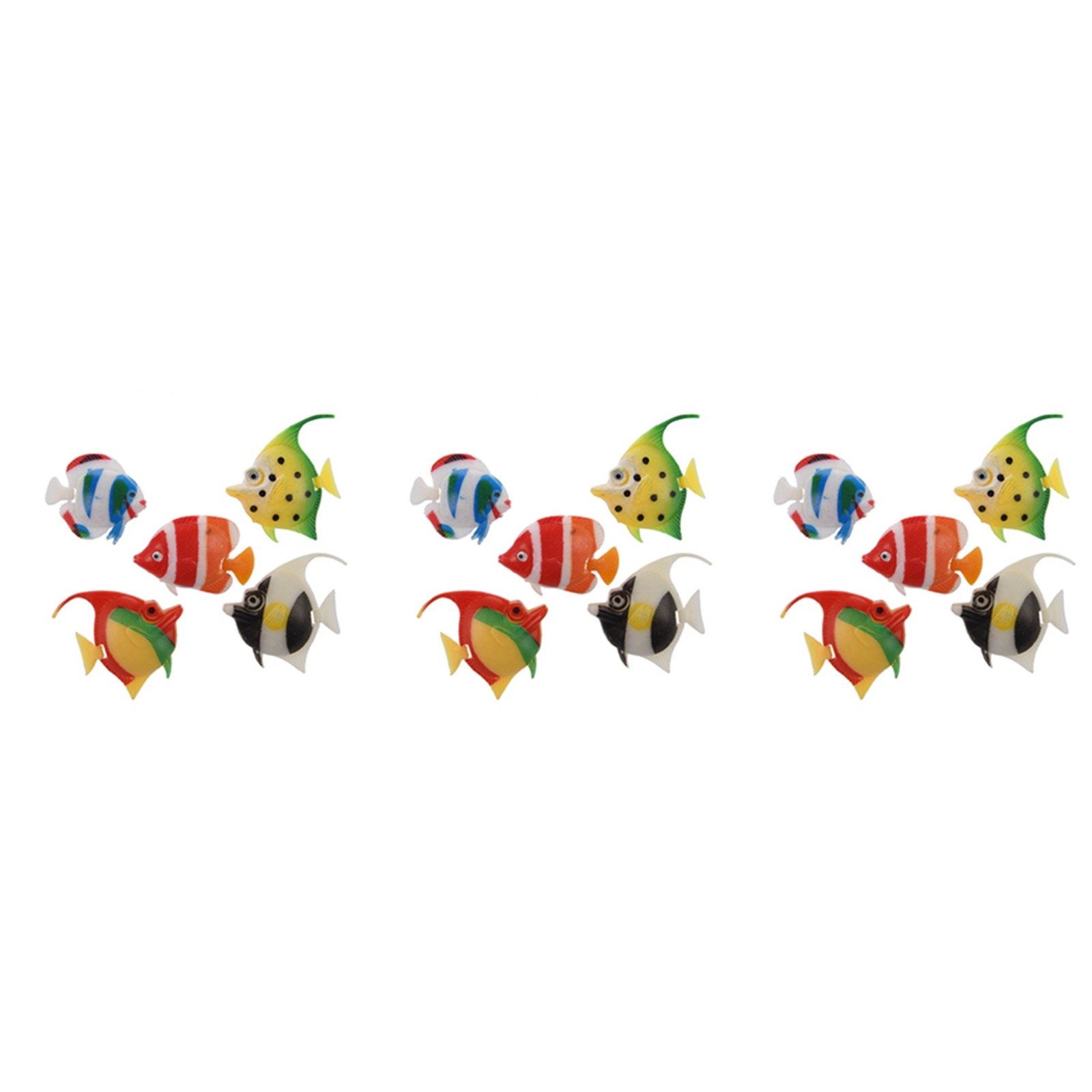 Artificial Multi-Colored Plastic Fish Ornament 15Pcs for Aquarium G1U65471