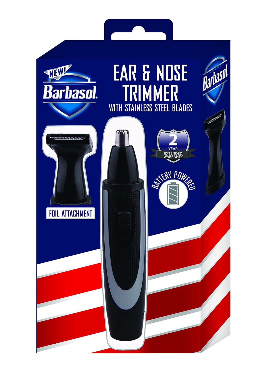 Battery Powered Electric Ear and Nose Trimmer With Stainless Steel Blades, Fo...