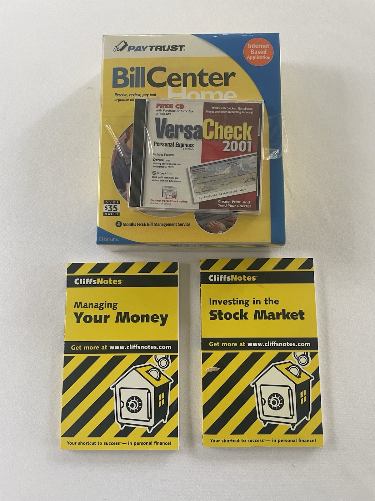 New Sealed Versa Check Personal Express 2001 CD-Rom PC Software & Cliff Notes