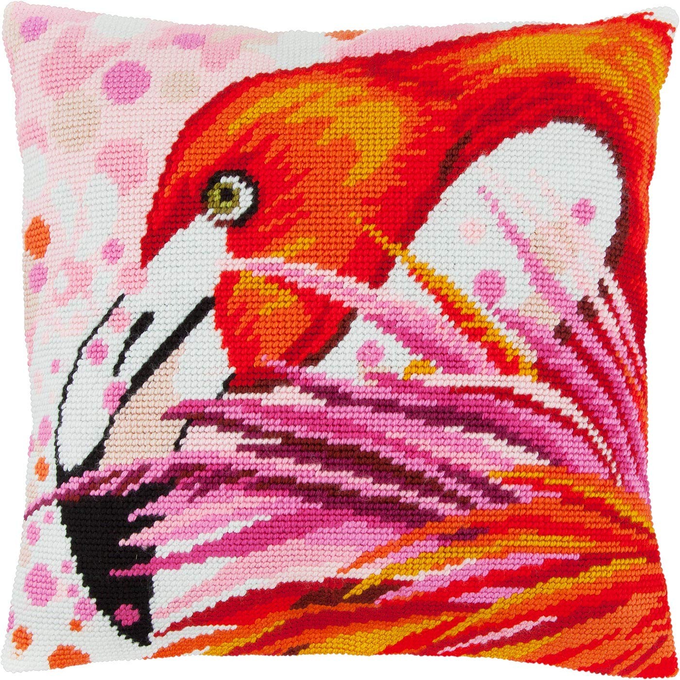 Flamingo. Needlepoint Kit. Throw Pillow 16×16 Inches. Printed Tapestry Canvas...