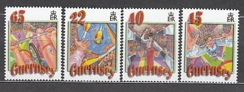 Guernsey - Mail 2002 Yvert 931/34 ** Mnh Circus