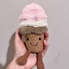 Jelly Amuseable Ice Cream Bag Charm Keychain Soft Plush Food Toy Gift Cat