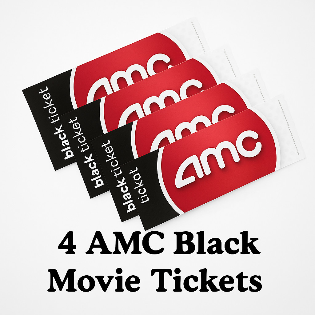 4 AMC Black Ticket - No Expiration! Fast Digital Delivery! Read ￼ Description!