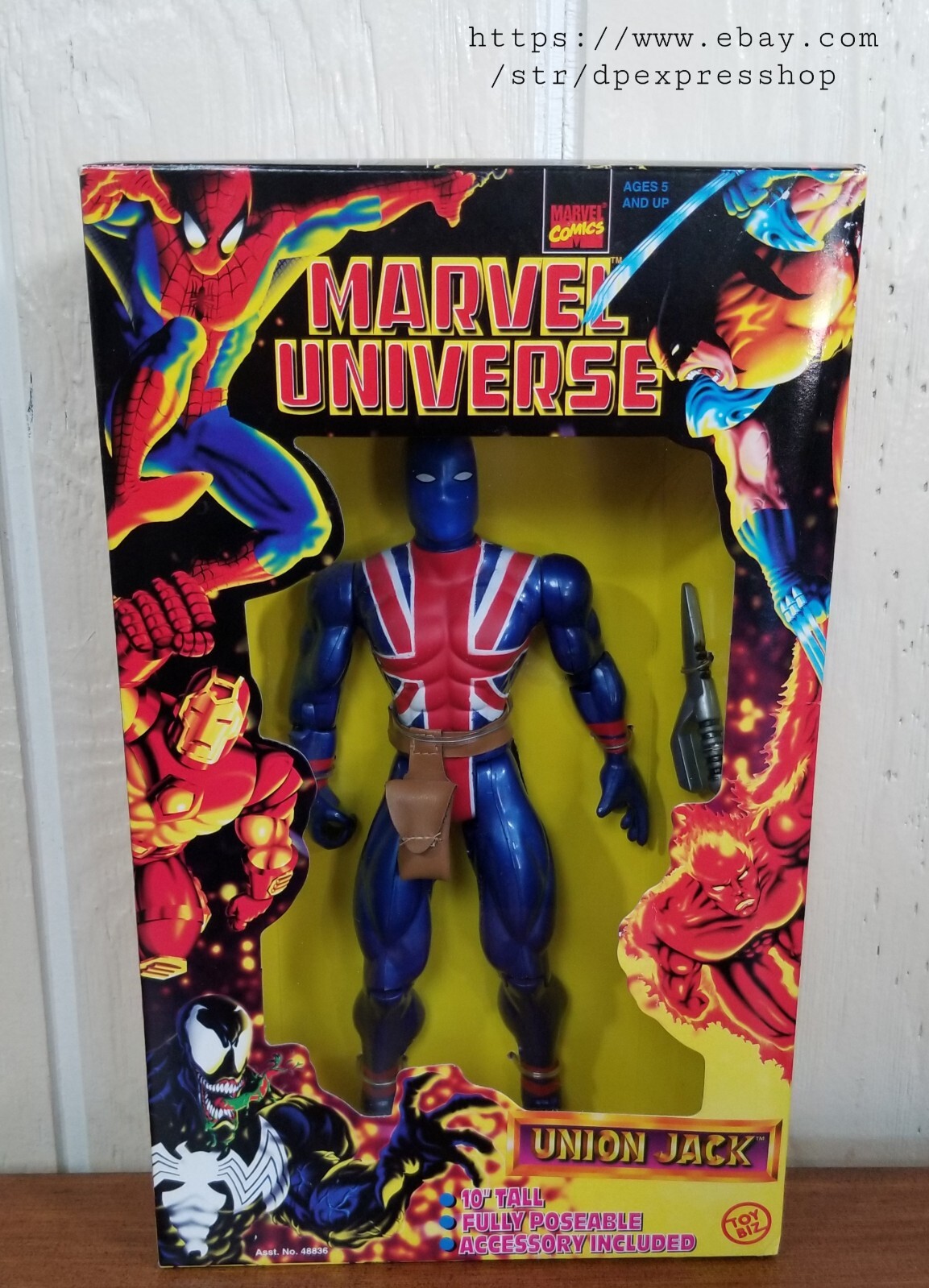 Marvel Universe UNION JACK 10 Inch Action Figure Poseable ToyBiz 1997 Open Box