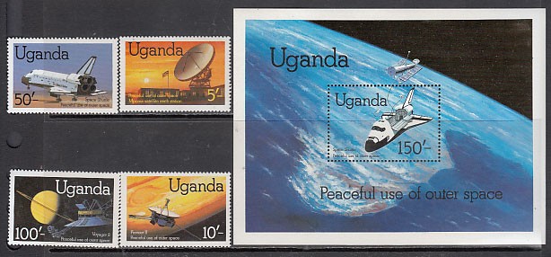 Uganda - Mail Yvert 283/6 + Hb 32 ** Mnh Astro