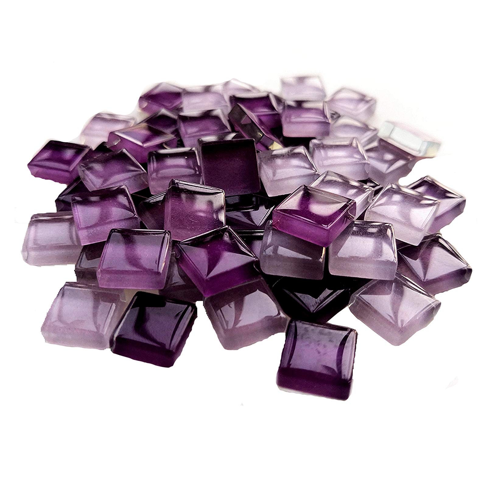 100 Pieces Bulk Mosaic Tiles Assorted Color Opaque 100g, Purple Series 
