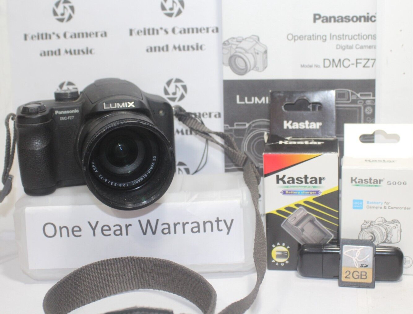 1yr Warranty Panasonic LUMIX DMC-FZ7 6.0MP Digital Camera + EVERYTHING!