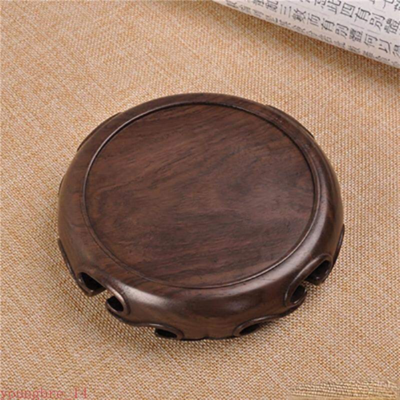 Ebony Base Solid Wood Tea Set Pedestal Buddha Incense Figurines Display Stand