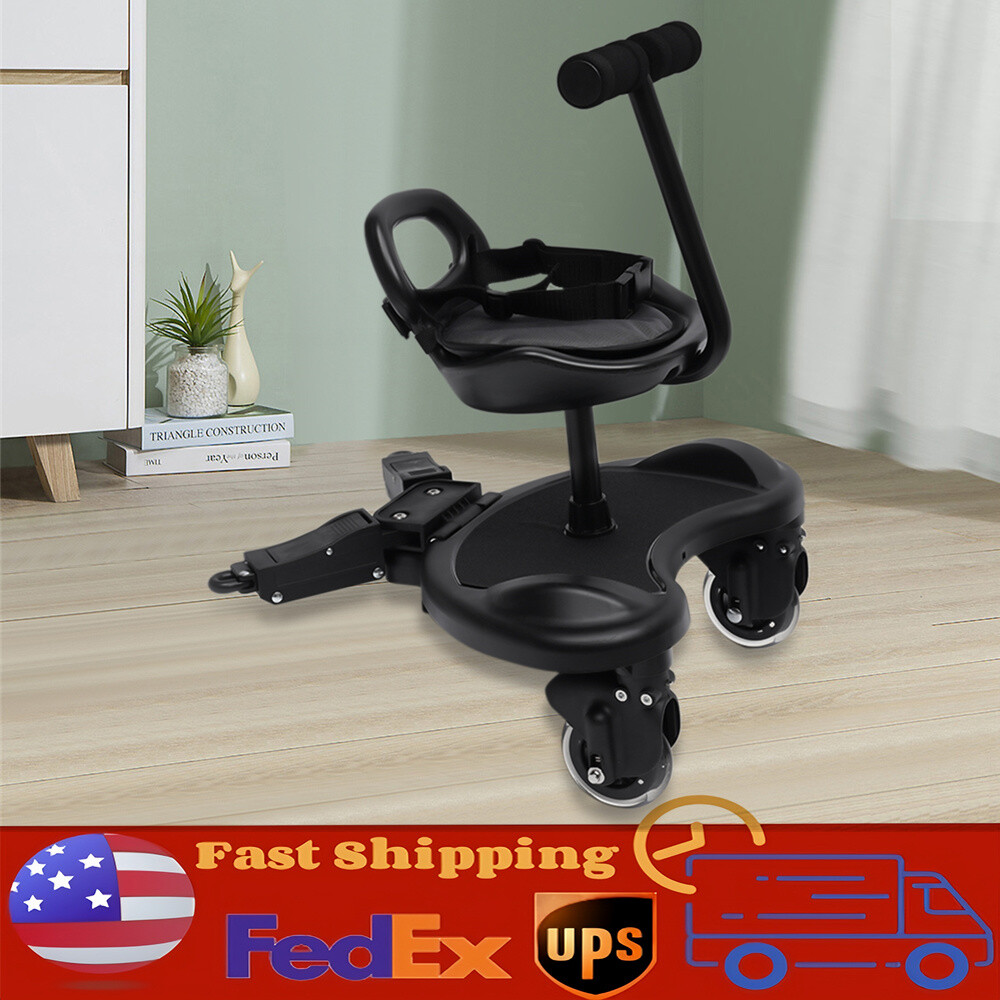 Kids Buggy Board Stroller Step Stand Ride-On Pedal Detachable Seat Non-Slip