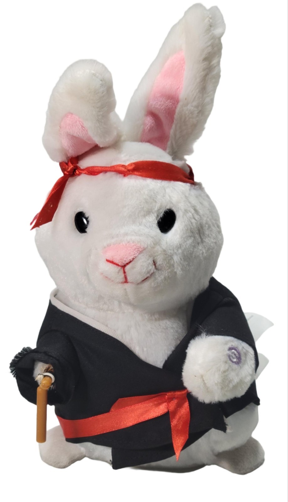 Gemmy Ninja BUNNY Kung Fu Fighting Animated Plush Nunchucks Musical Dancing