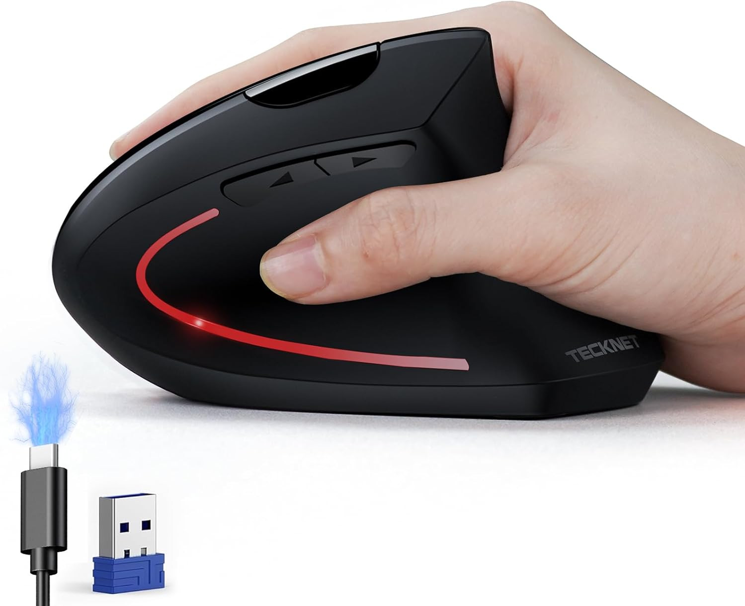 Ergonomic Mouse, Wireless Rechargeable Vertical Mouse for Carpal Tunnel Right
