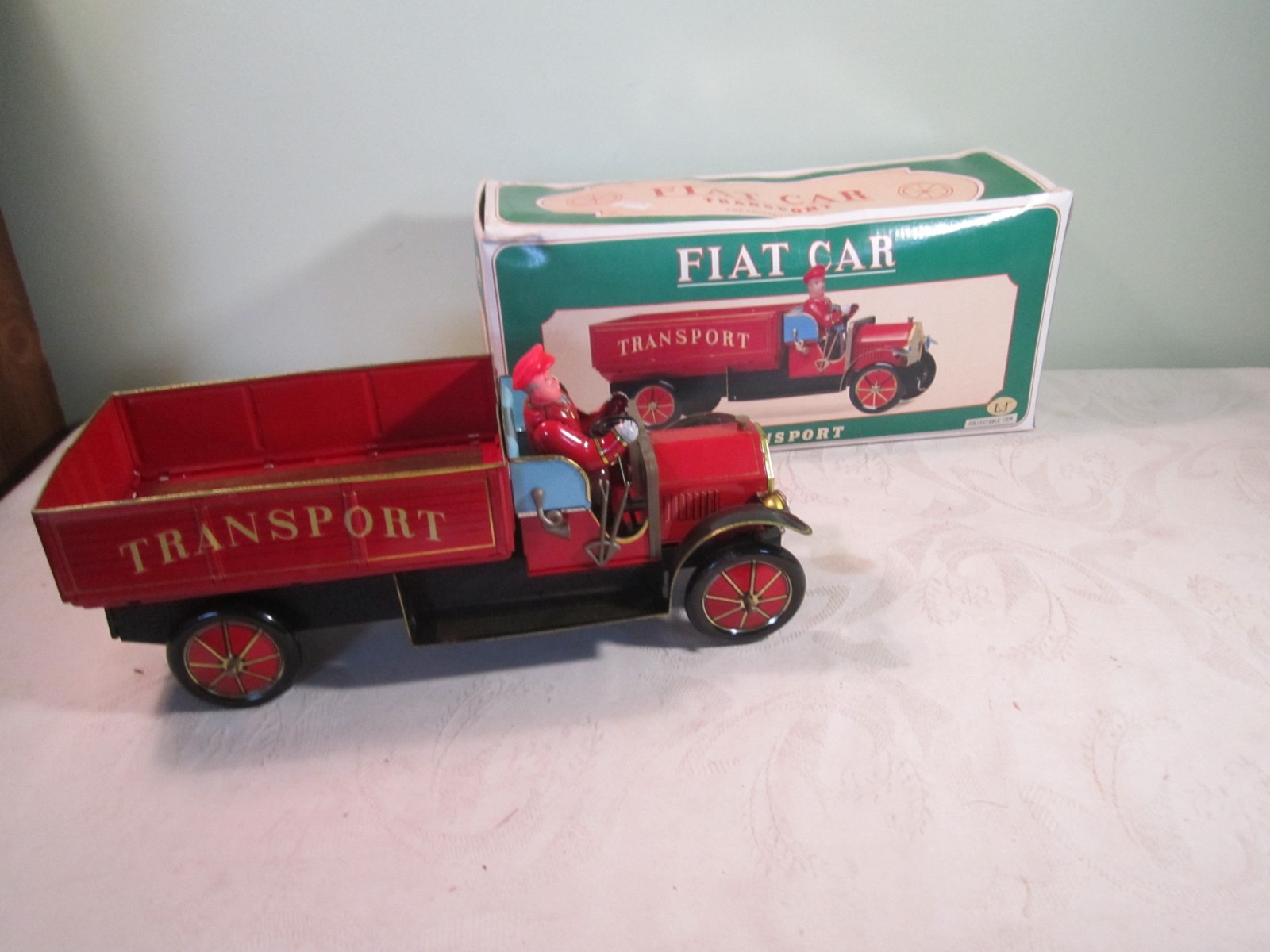 Metal King Fiat Car Transporter Truck Toy - Steel Metal - Vintage