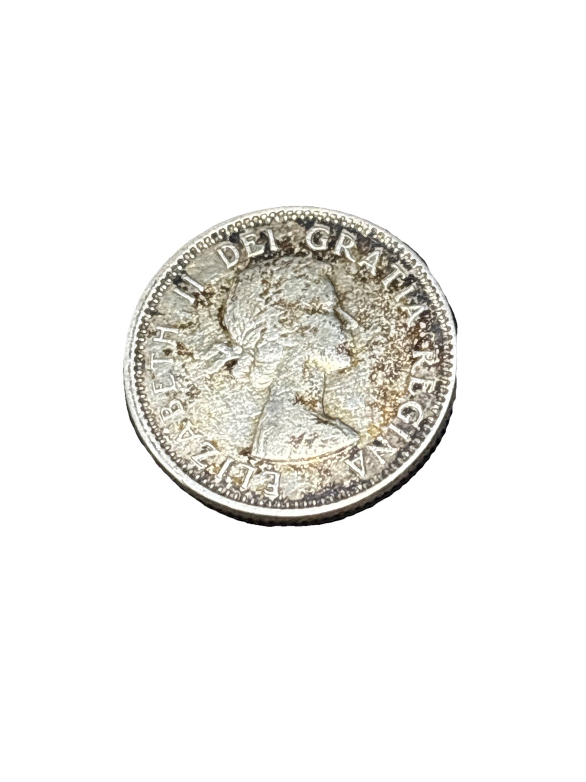 1960 Canadian Silver Dime 2.33g 80% Silver Coin, Queen Elizabeth II 10 Cent