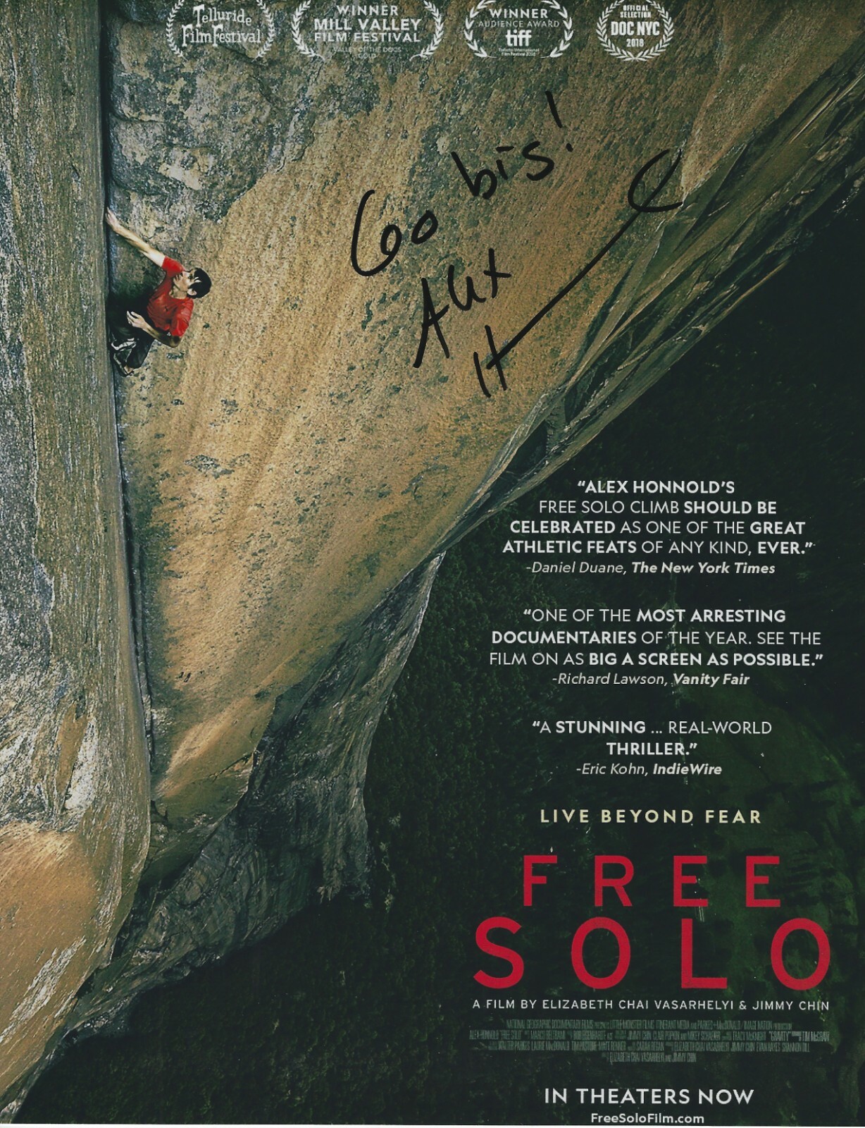 ALEX HONNOLD Signed 8.5 x 11 Photo Signed REPRINT Adventure Mountain Climbing