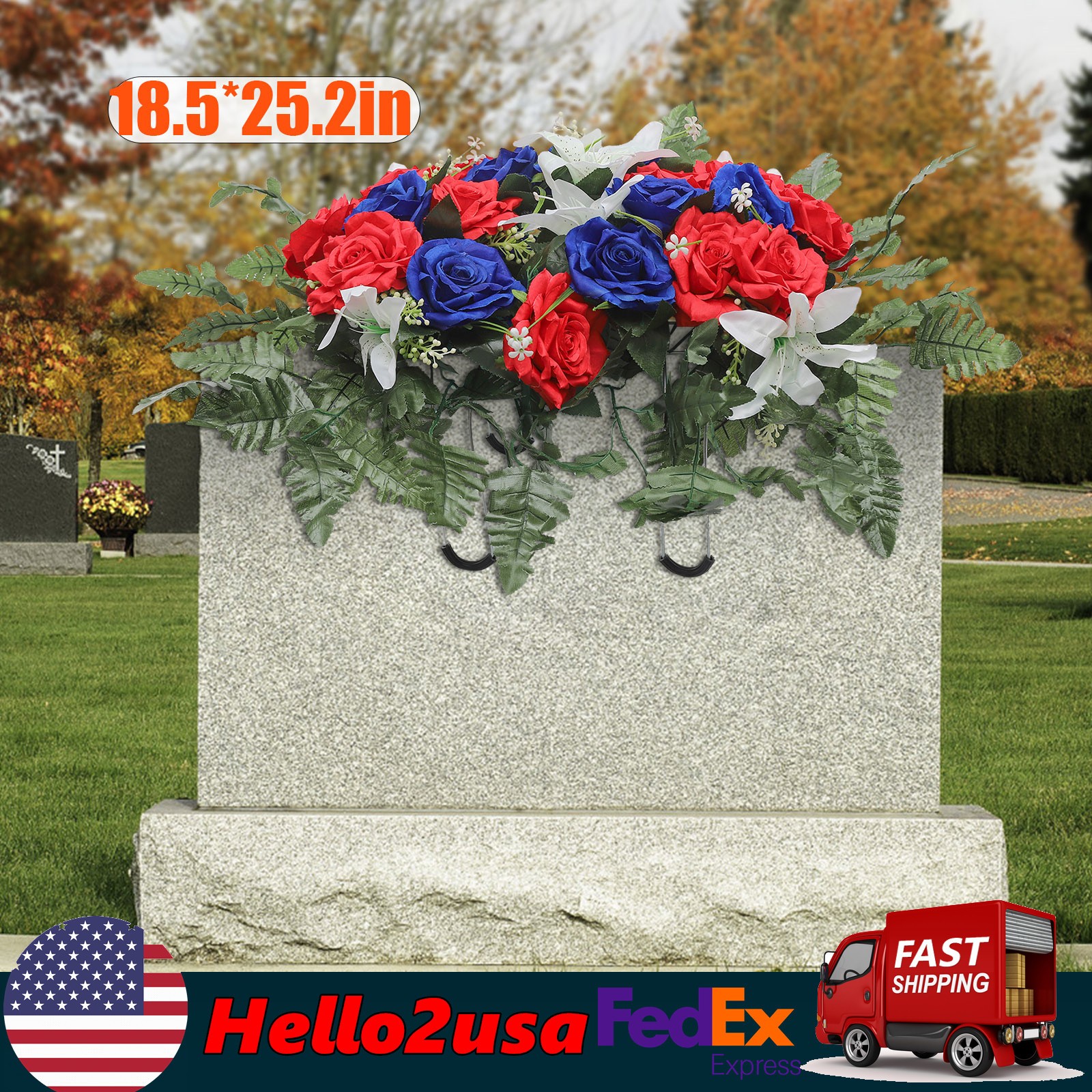 Artificial Flowers for Headstone Outdoor Grave Decorations Cemetery Flowers New