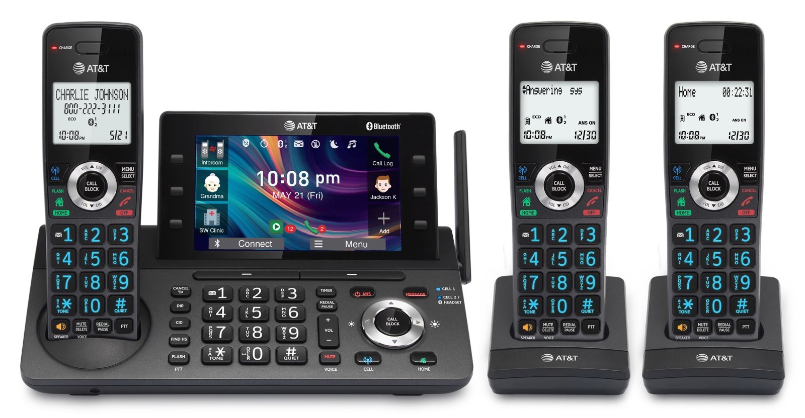 AT&T DLP73390 3-Handset DECT 6.0 3-Handset Cordless Telephone 5" Color Display