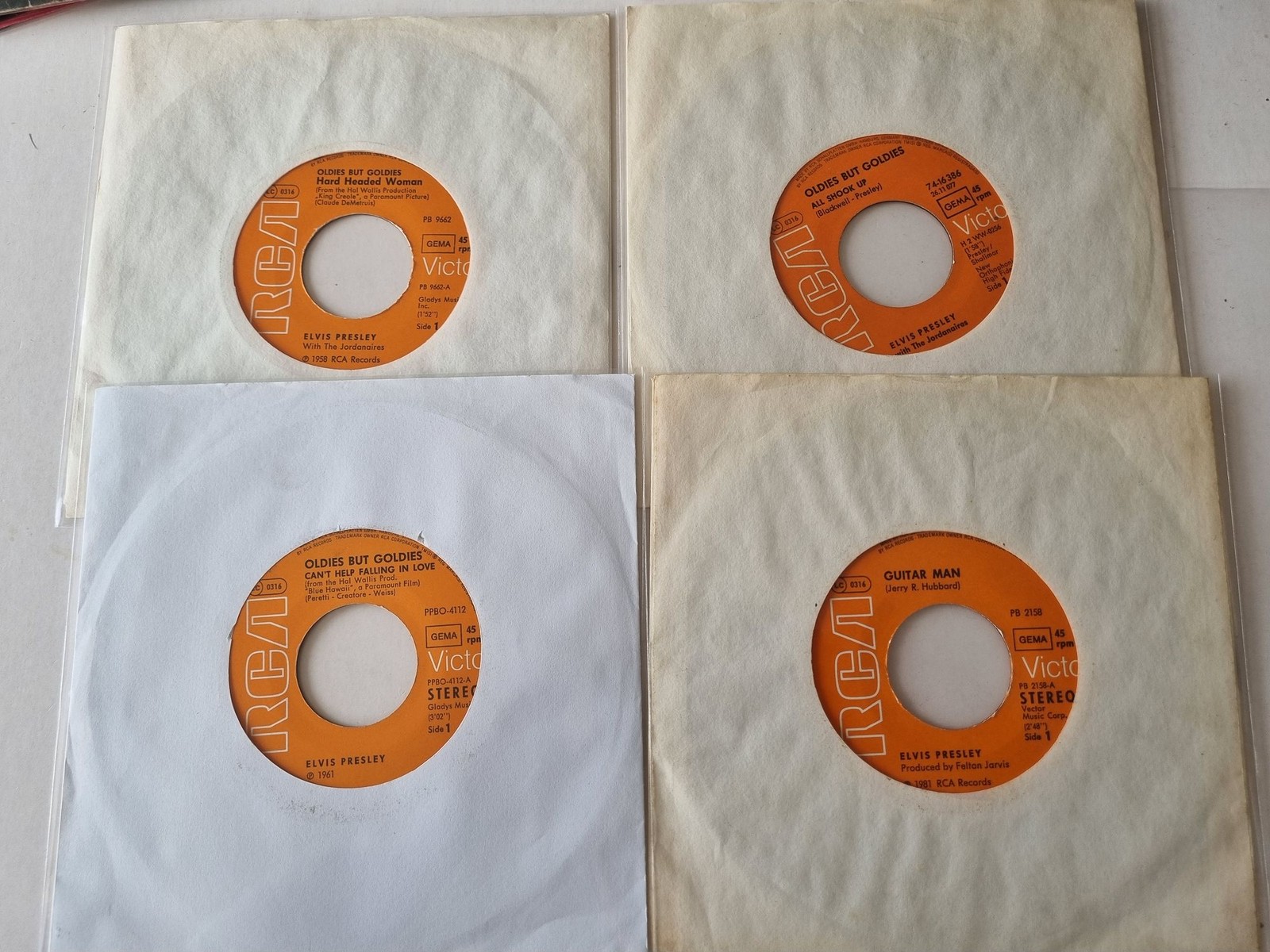 Elvis Presley - Hard Headed Woman/ All Shook Up/ Guitar Man 4 x 7'' Vinyl