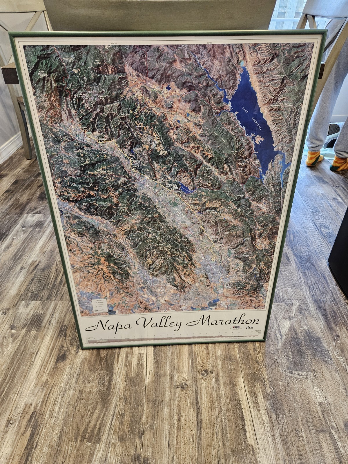 VINTAGE 2003 Napa Valley Marathon Grid Map 24 x 35 Framed Poster