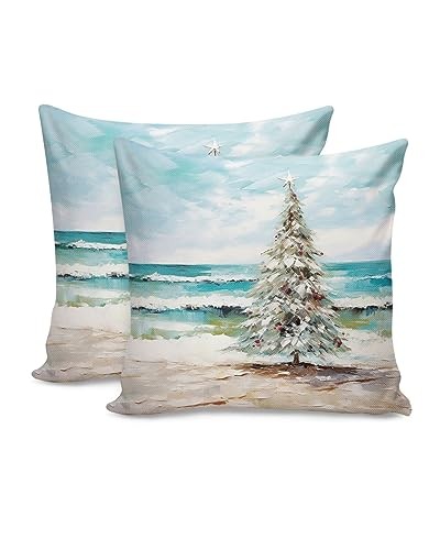 2 Packs Christmas Cotton Throw Pillow ChristmasCBT2414 16" x 16" (Pack of 2)