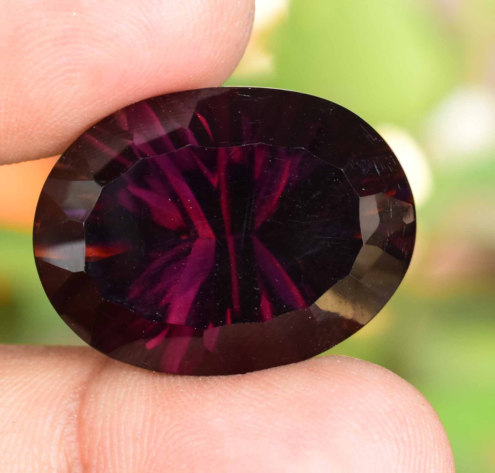 Flawless Natural Bi-Color Ametrine 36.40Ct Oval Cut Certified Untreated Gemstone