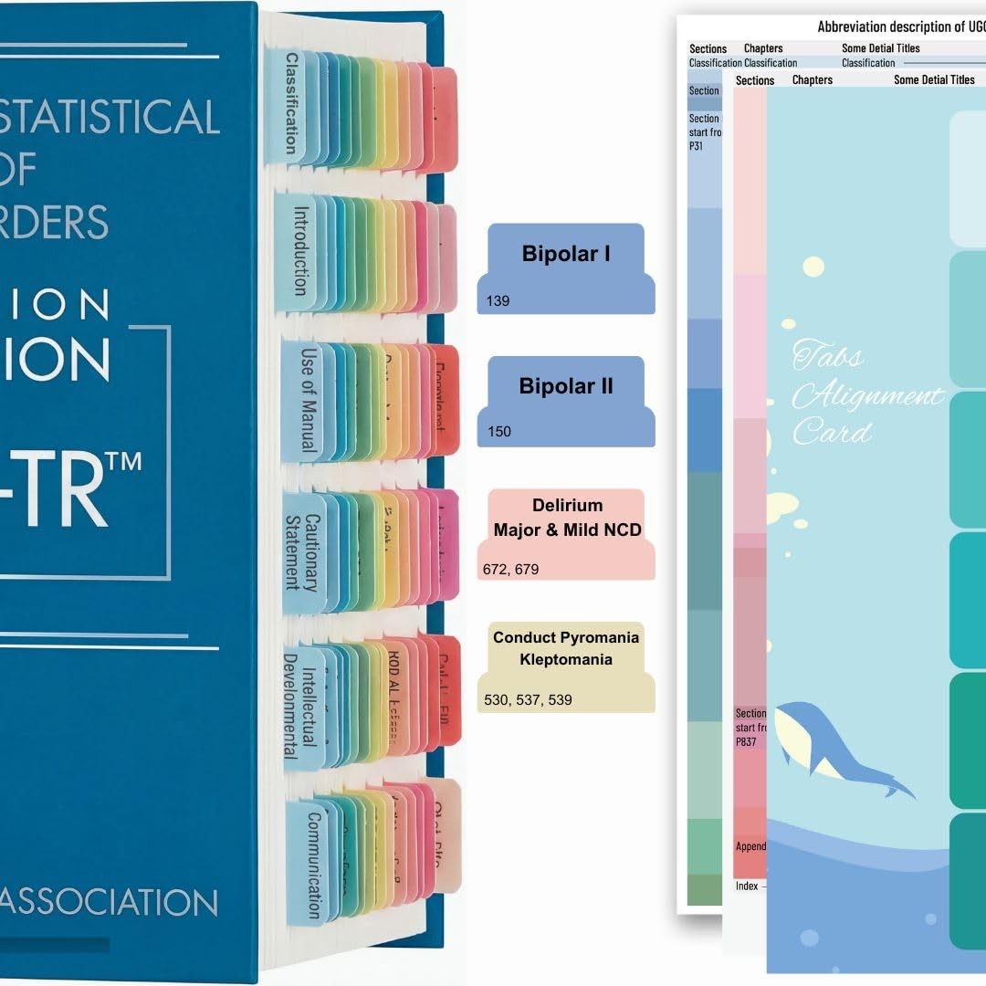 Index Tabs for DSM 5 TR, Tabbing System for DSM-5-TR Diagnostic and Statistic...