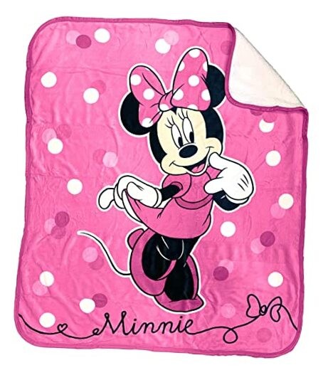  Disney Minnie Mouse Sweet Dots Sherpa Throw Blanket - Pink - Minnie Mouse