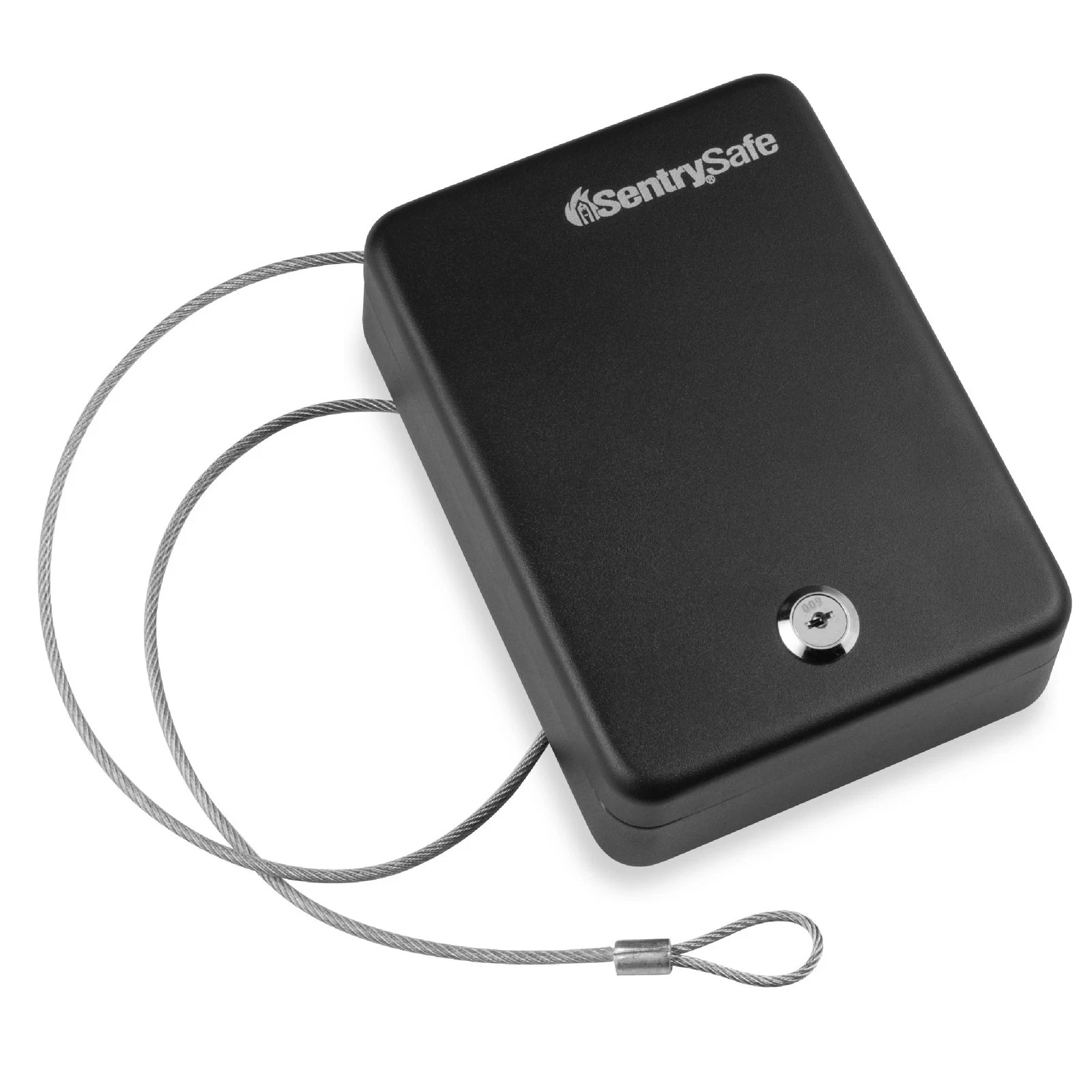 SentrySafe Mini Safe is a Lock Box with Key for 0.05 cubic feet, Black 