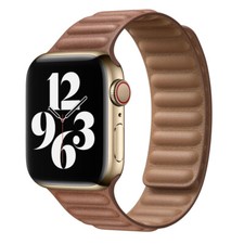 Leather Link Magnetic Band For Apple Watch Ultra 49mm Series 9 8 7 6 SE 5 Strap