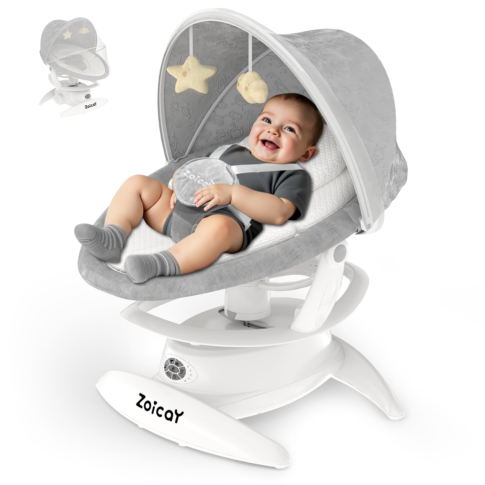 Infant Swing 3-in-1 with Motion Detection 5 Speeds Modes 12 Lullabies up Baby