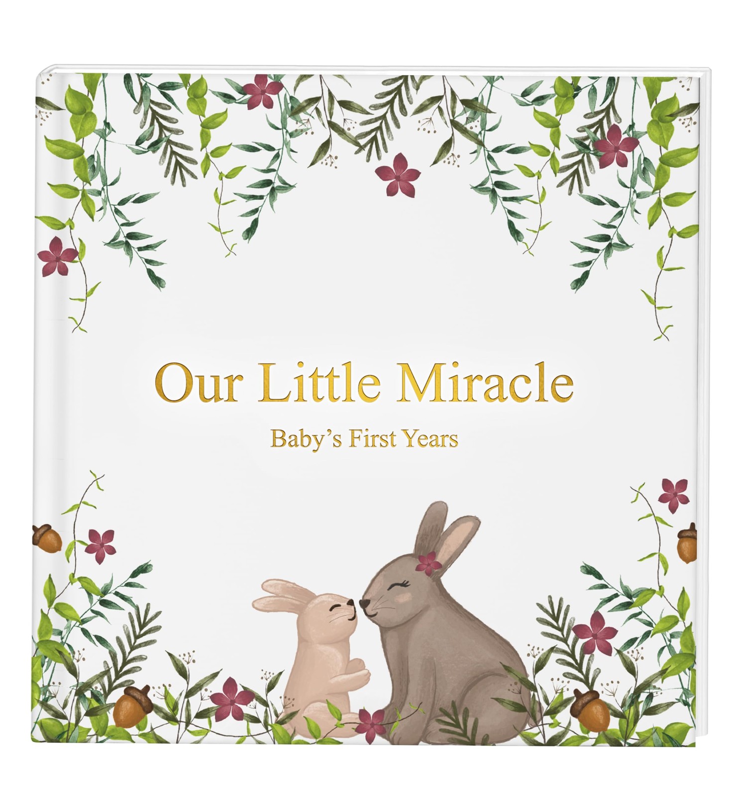Our Little Miracle Baby Memory Book, 100 Pages Baby Book Keepsake with Cute D...