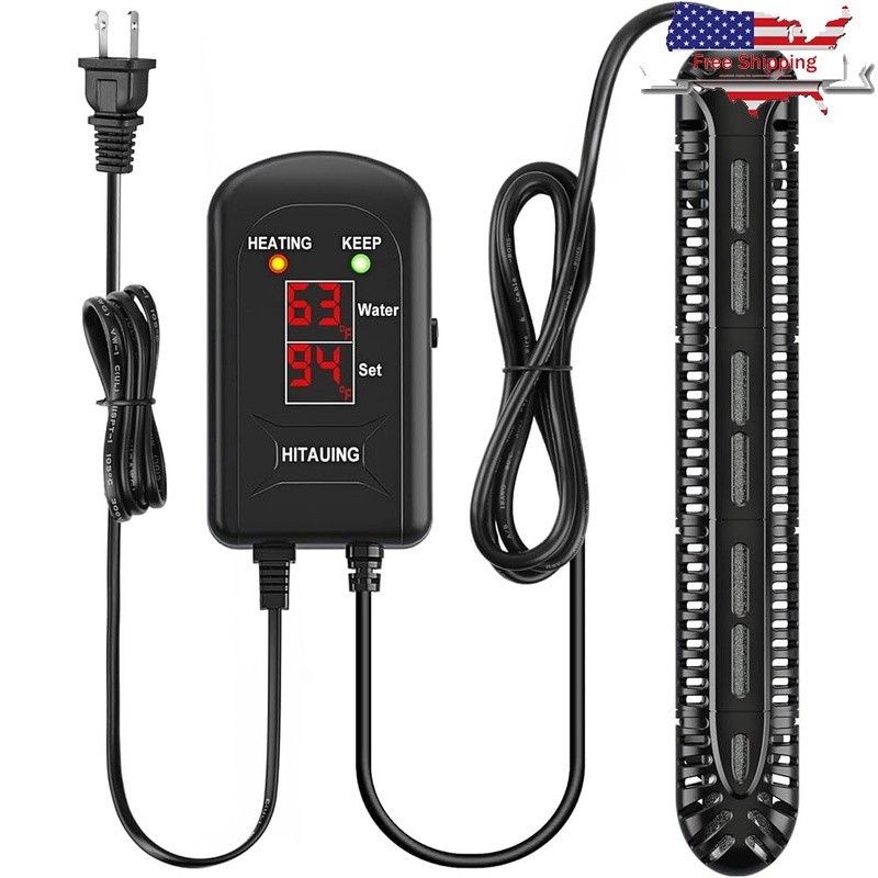 Submersible Aquarium Heater 300W Digital Display Safe Durable 40-75G Fish Tanks