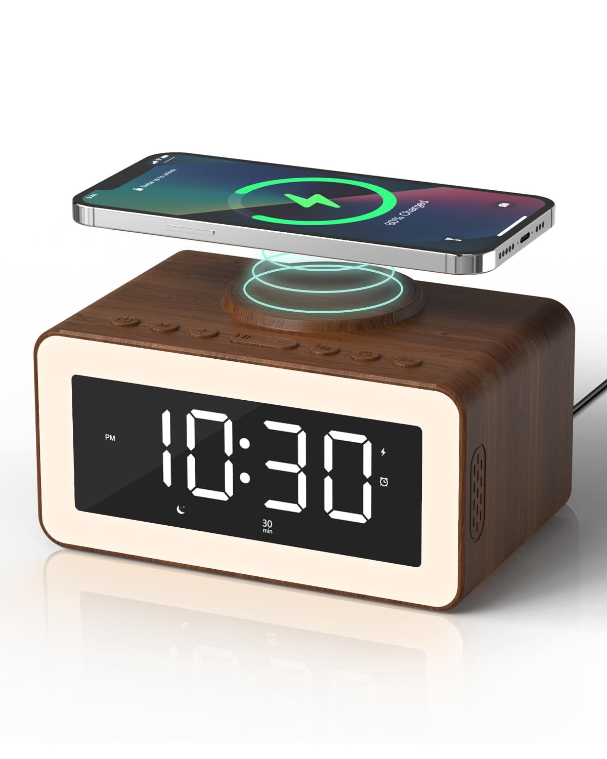 Digital Alarm Clocks for Bedrooms, Bluetooth Speaker, Alarm Clock with Wirele...