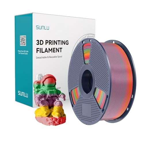 3D Printer Filament 1.75mm, Multicolor Gradient PLA with No Warp Enhanced 