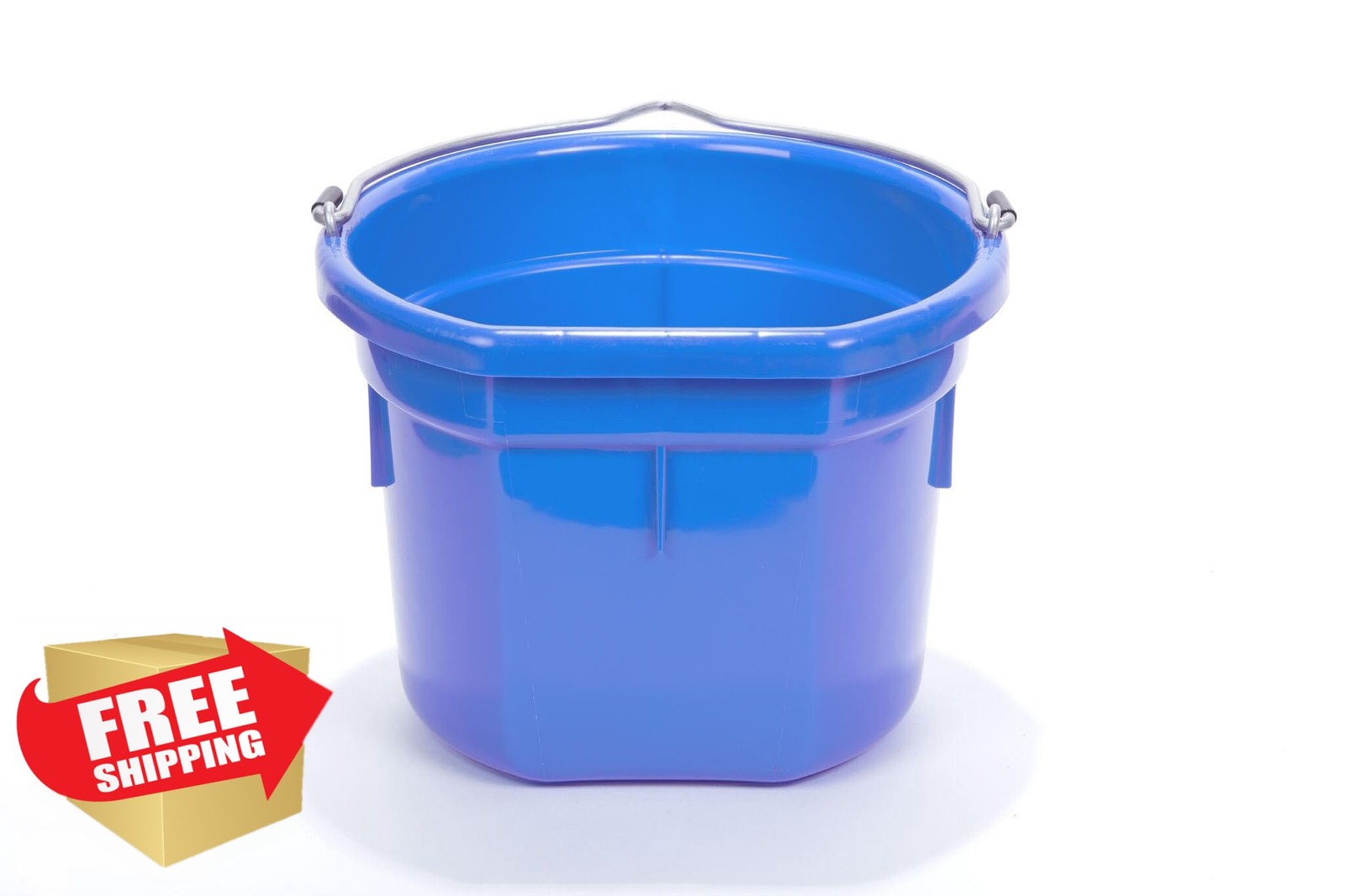 Little Giant 8 Qt Blue Flat Back Feed Water Bucket Metal Handle