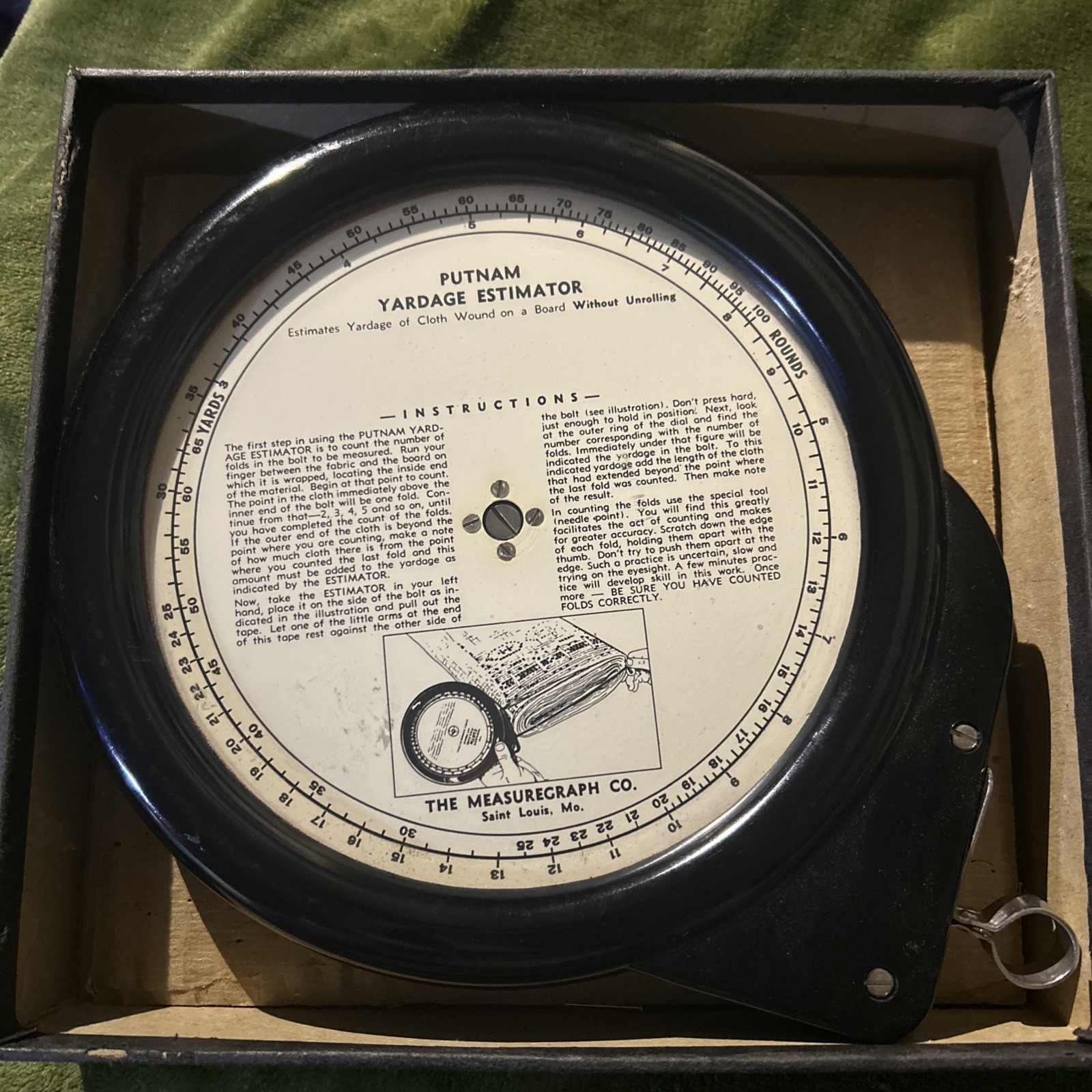 Putnam Fabric Yardage Estimator, Vintage Sewing Tool For Fabric on the Bolt-