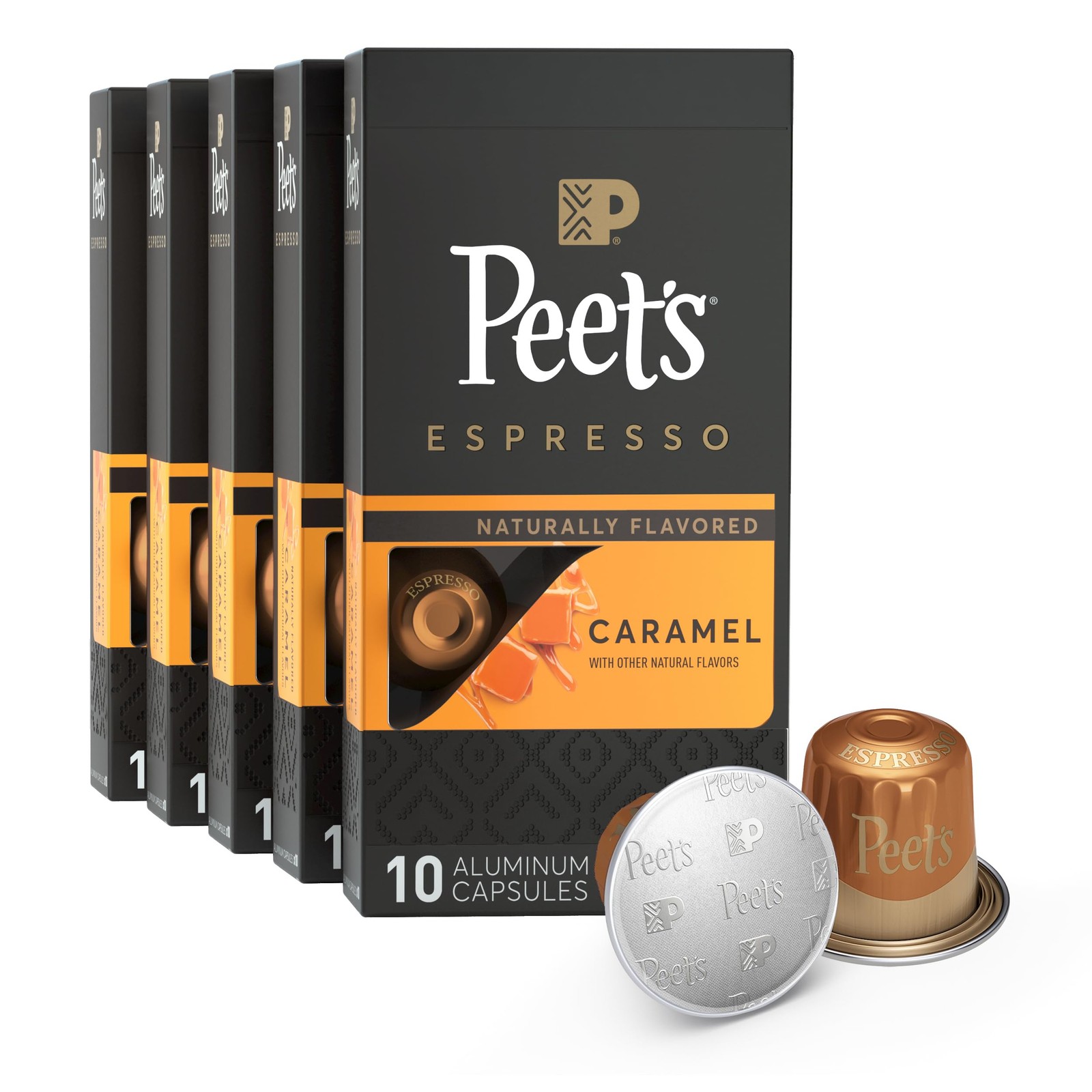 Peet's Coffee Medium Roast Espresso Capsules Compatible Nespresso Original Machi