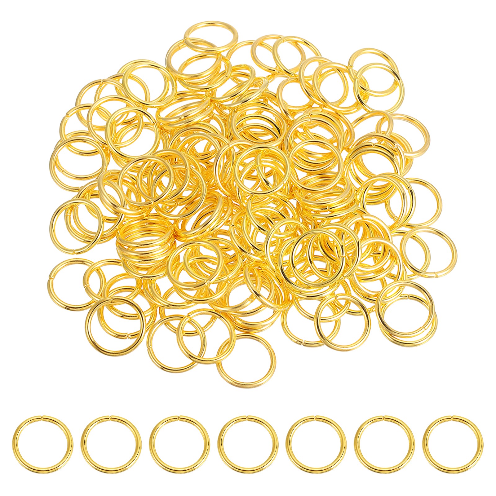 200 Pcs Open Jump Rings, 18mm Split Metal Ring 2mm Thick Connect, Gold