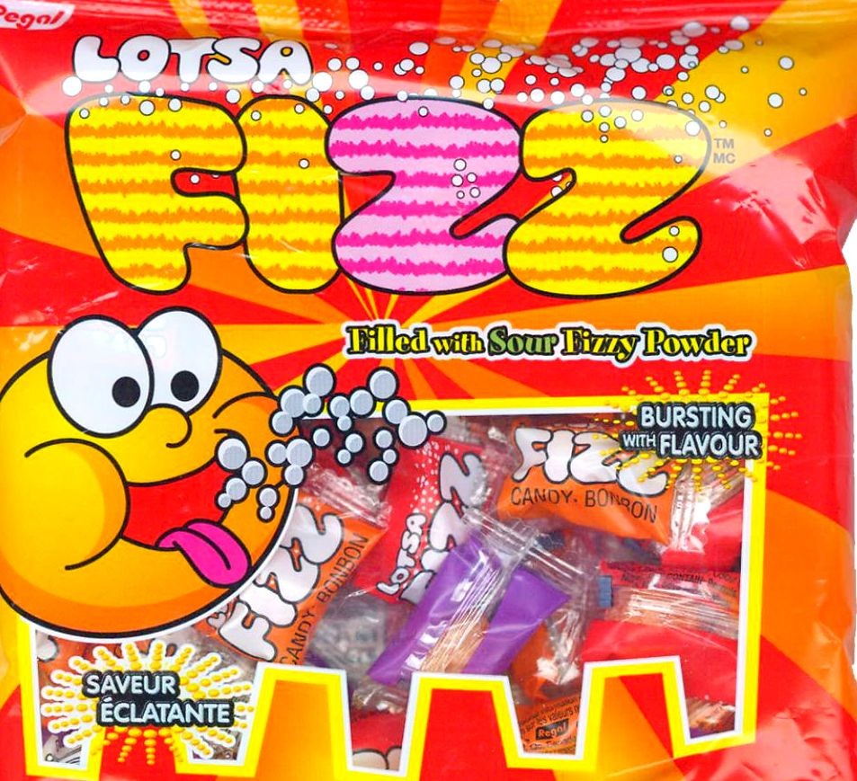 Lotsa Fizz Sour Fizzy Wrapped Candies 3 LB Bulk Vending Fruit Hard Candy