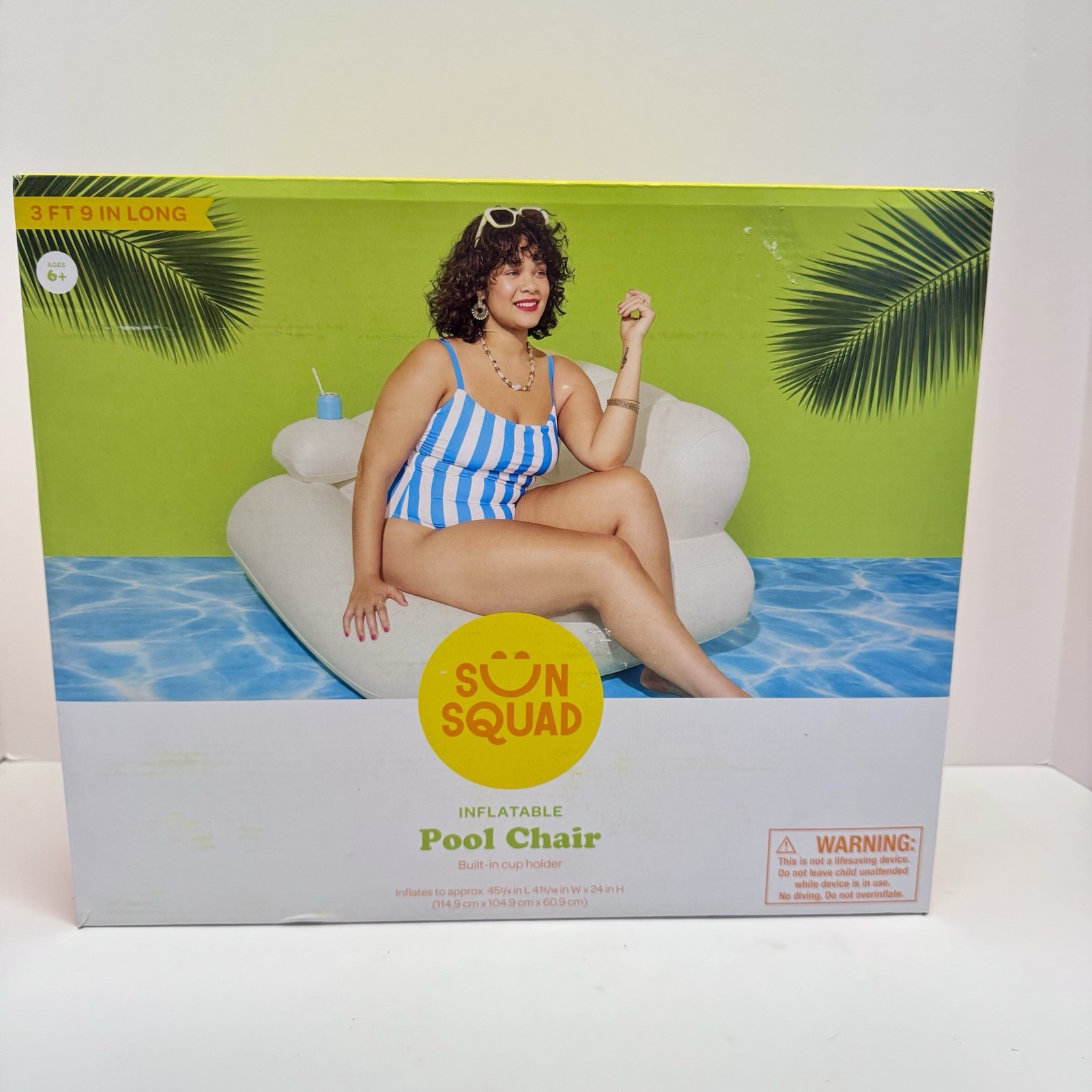 SUN SQUAD INFLATABLE CHAIR - INFLATABLE POOL FURNITURE 3ft 9in 180 LB CAPACITY