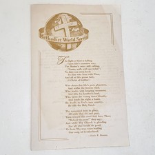 Vintage 1946 Congress Street Methodist Church Lafayette Indiana Church Bulletin