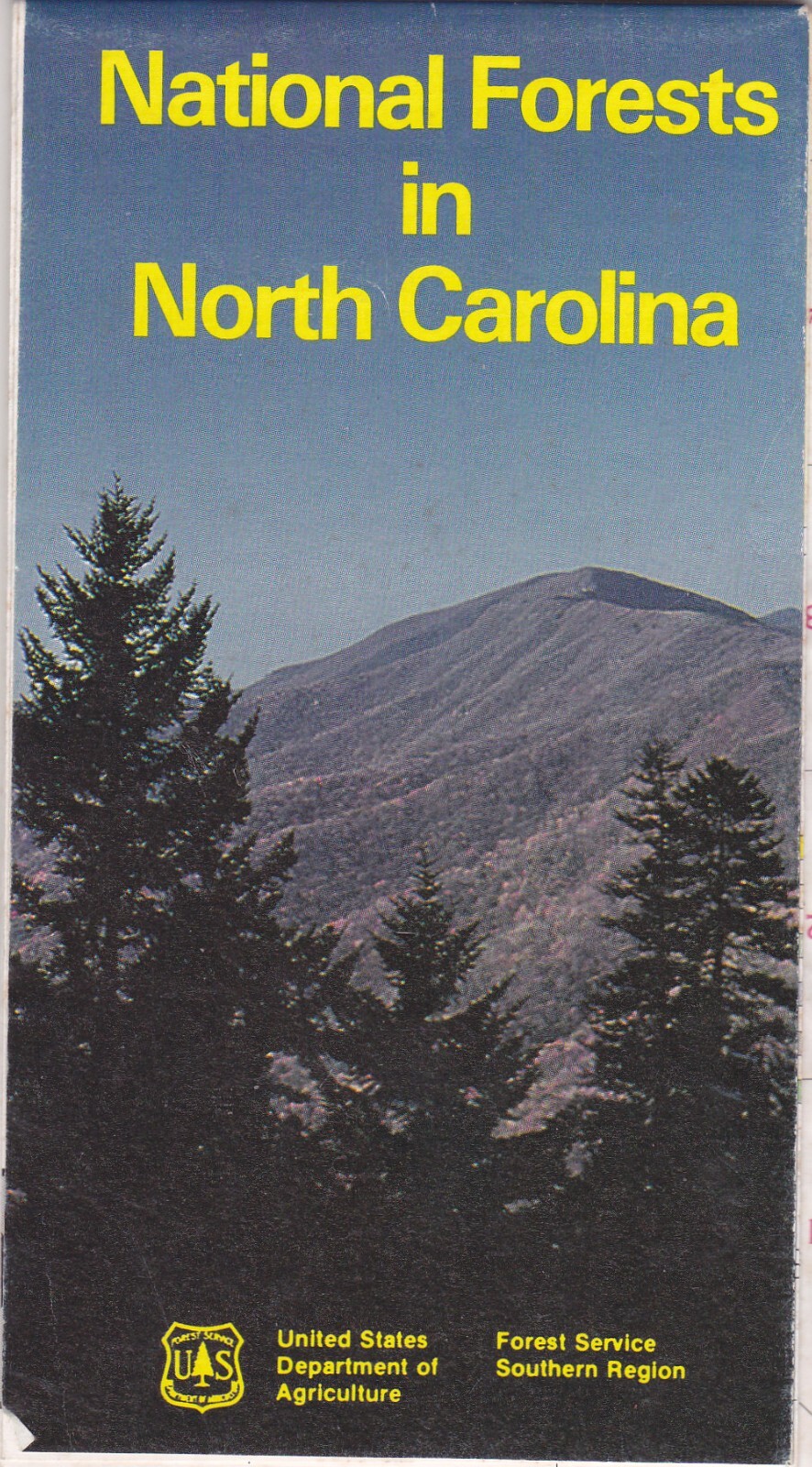 1982 North Carolina National Forests Map Brochure