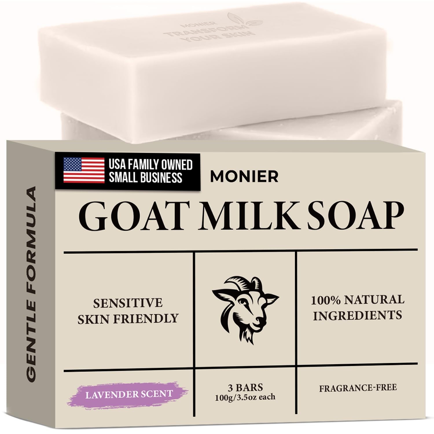 Milk Soap Bar For Dry & Sensitive Skin  100% Natural & Organic Skin Care