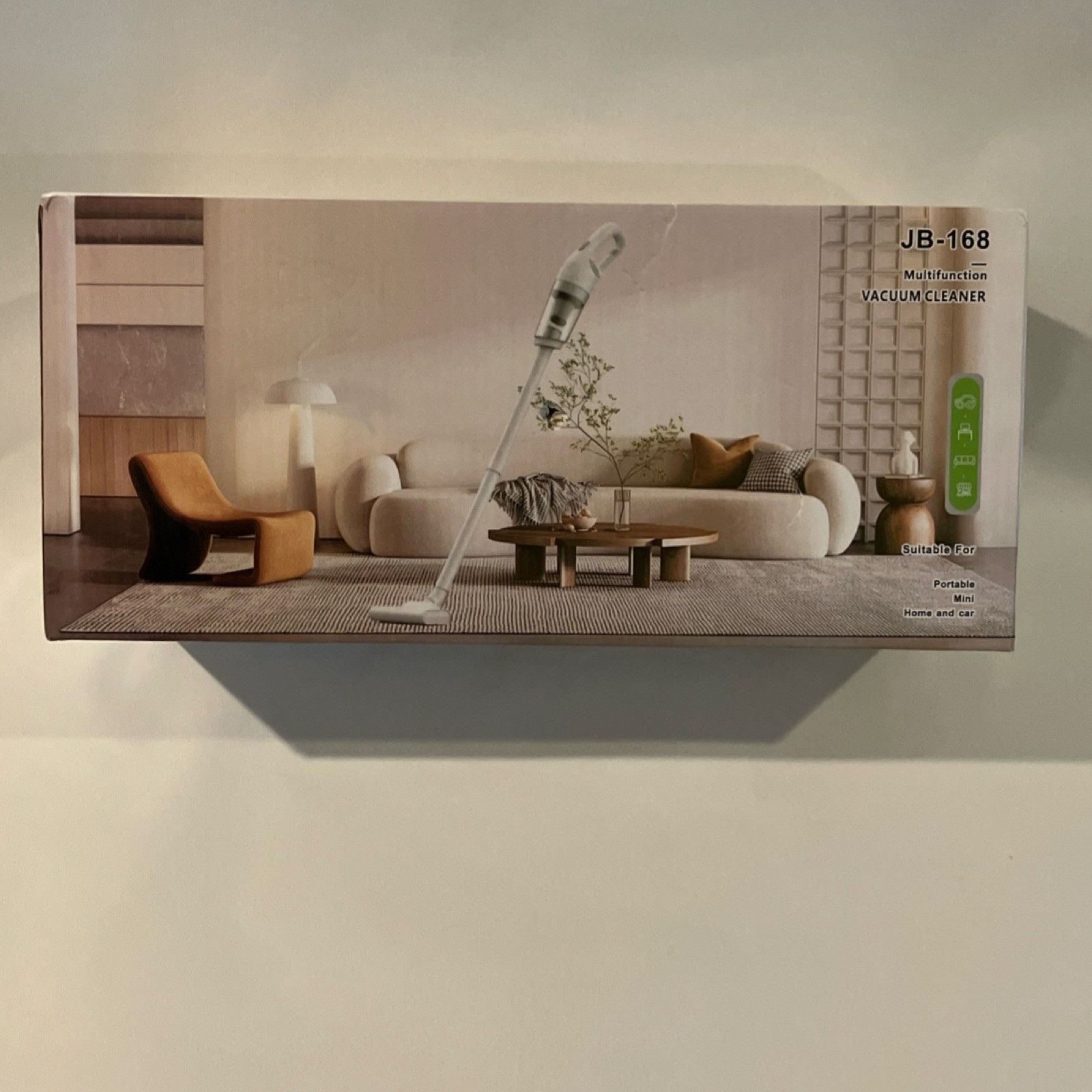 JB-168 Multifunction Portable Mini Stick Vacuum Cleaner White for Home Car