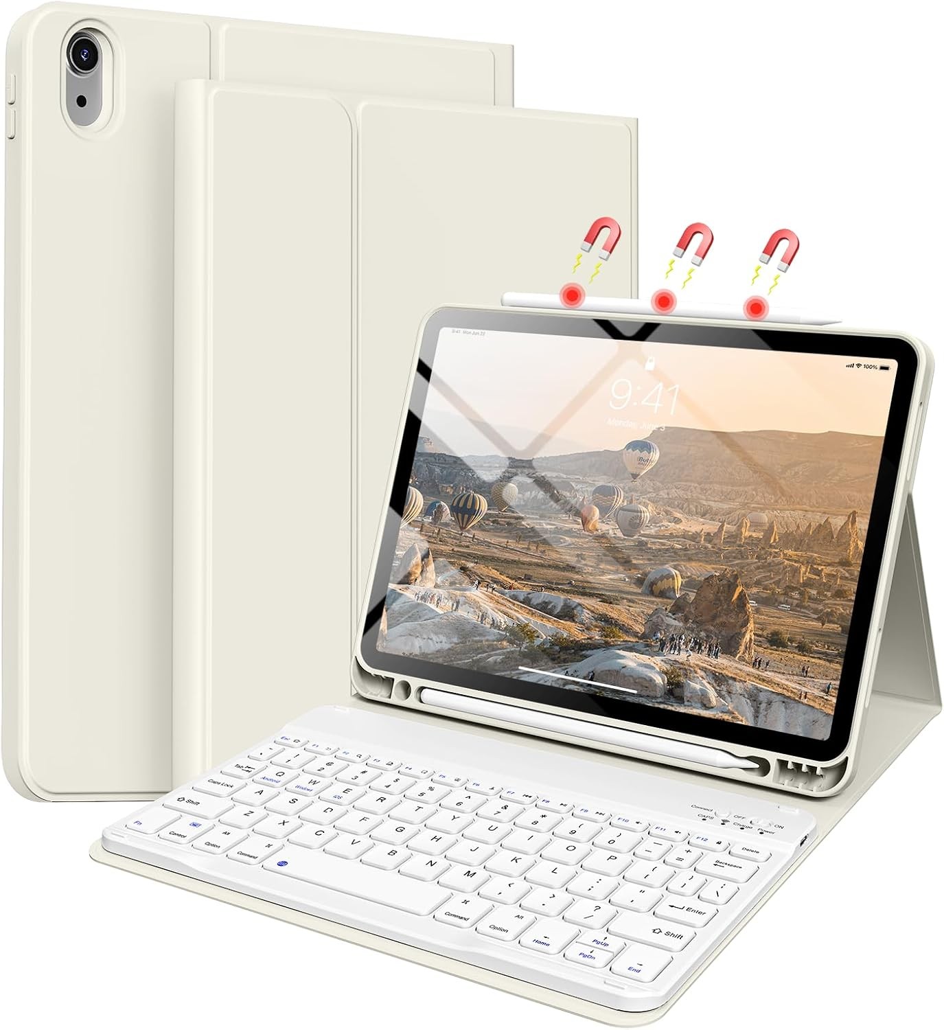 Case for iPad Air 11'' 7th/6th/5th/4th Gen Keyboard Cover w/ Pencil Holder