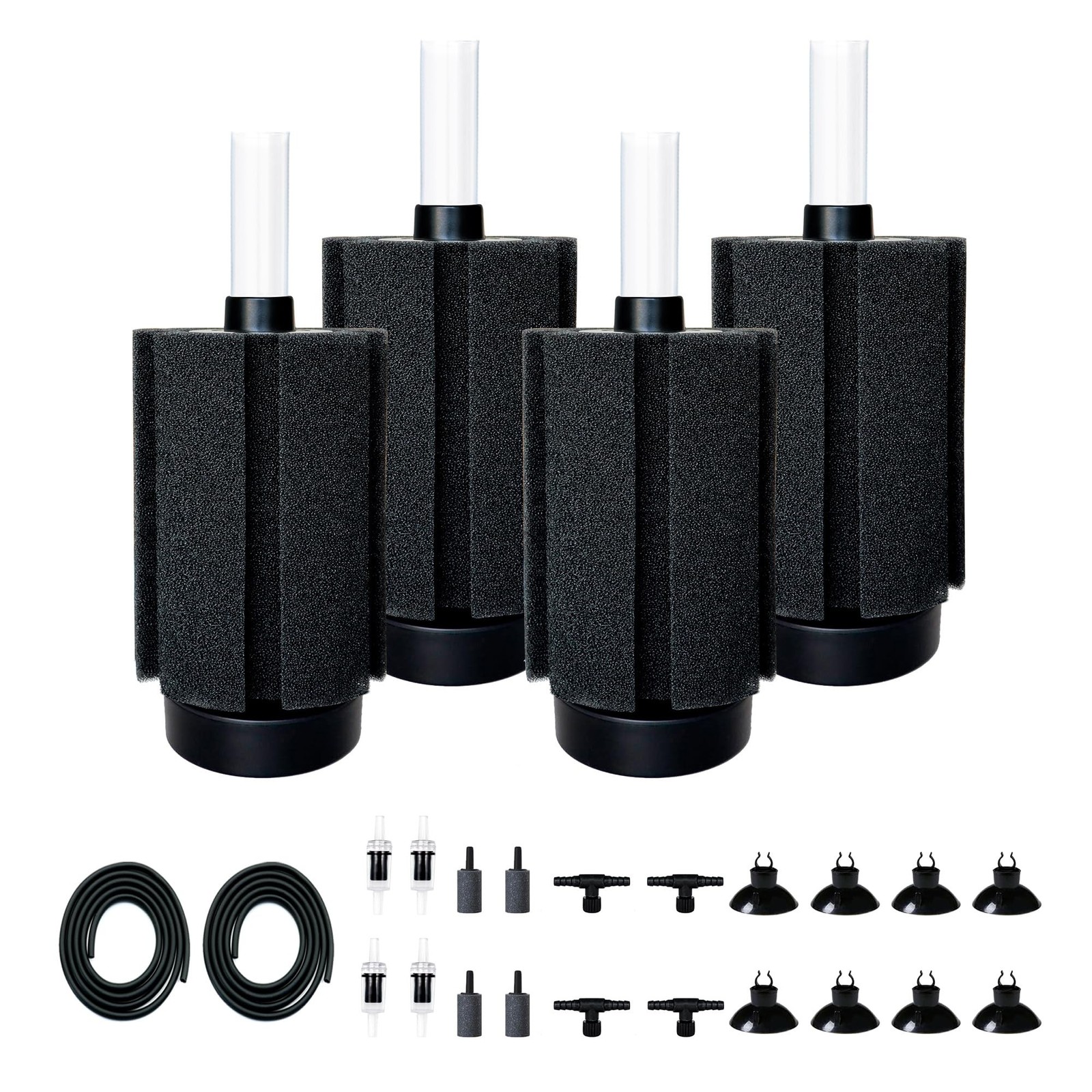 4Pcs Aquarium Sponge Filter 40 Gallon, Sponge Filter 50Gal with Airstone Bree...